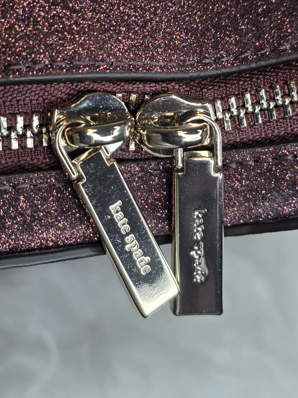 Kate Spade NWOT Plum Glitter Heart Mini Top-Handle  Crossbody Bag Includes Strap